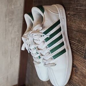 K Swiss White and Green Sneakers Kids Size 3